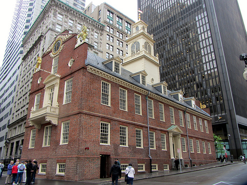 [Built in 1713, served as the Colonial Seat for Massachusetts Bay Colony, the first State House, and a short stint as Boston City Hall.]